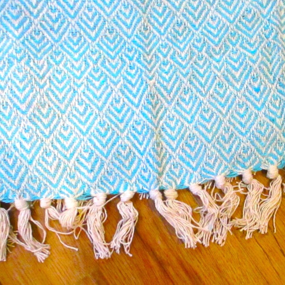 DII Braided Farmhouse Table Runner, 15 x 72 inches, 1-Piece, Aqua Brand New